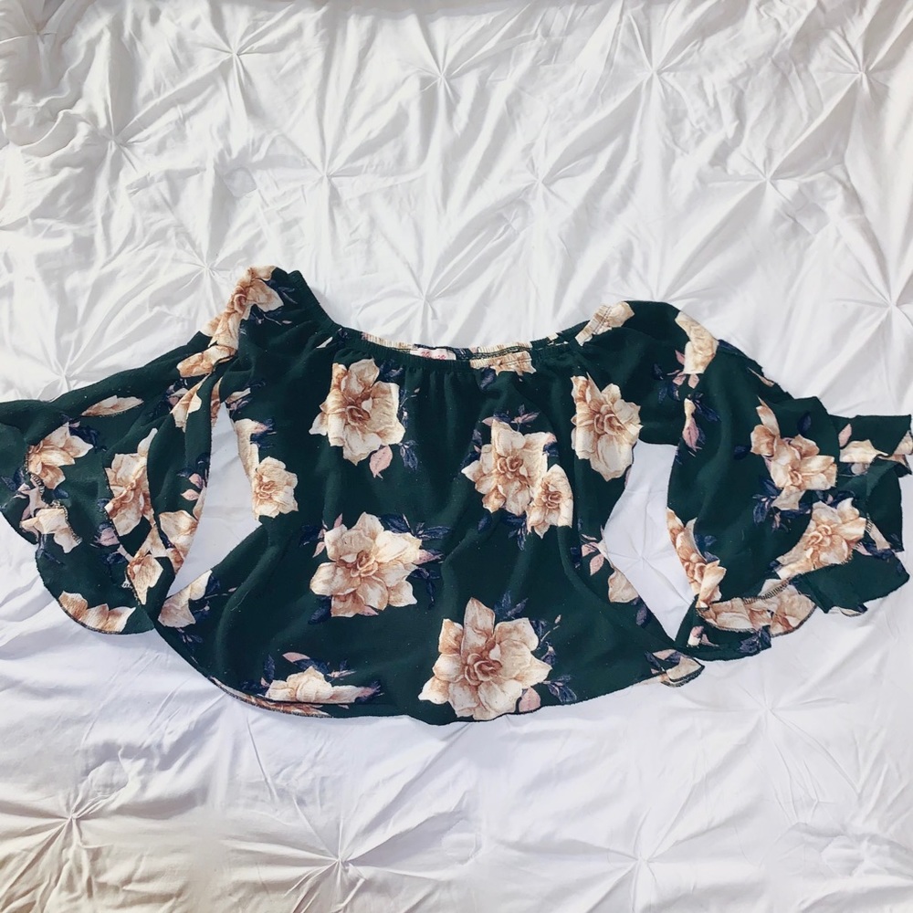 Off Shoulder Floral Shirt